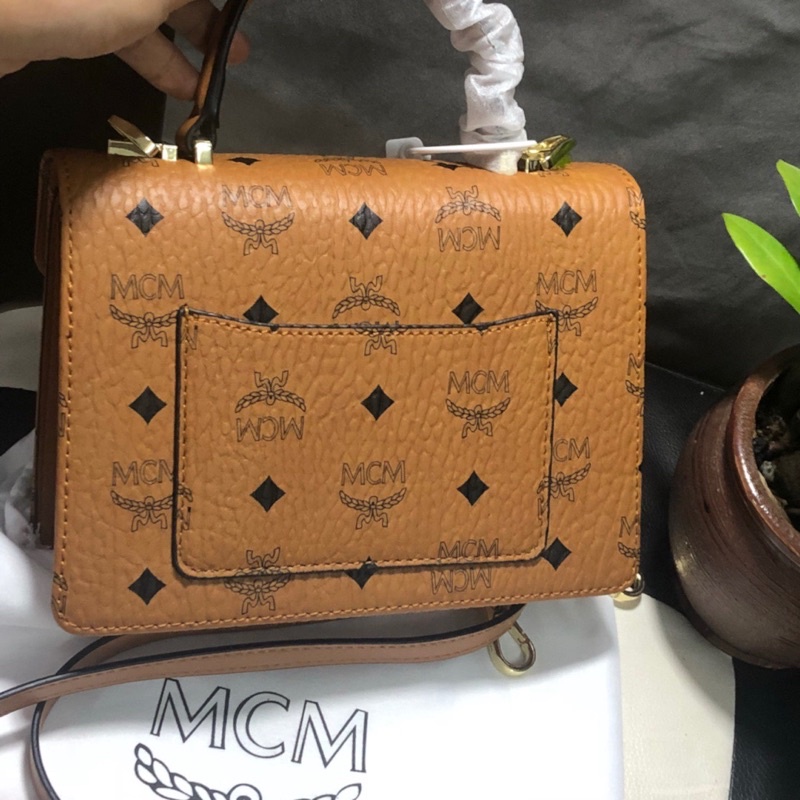 Túi xách / túi đeo chéo nữ MCM da thật cao cấp thiết kế hai ngăn riêng biệt