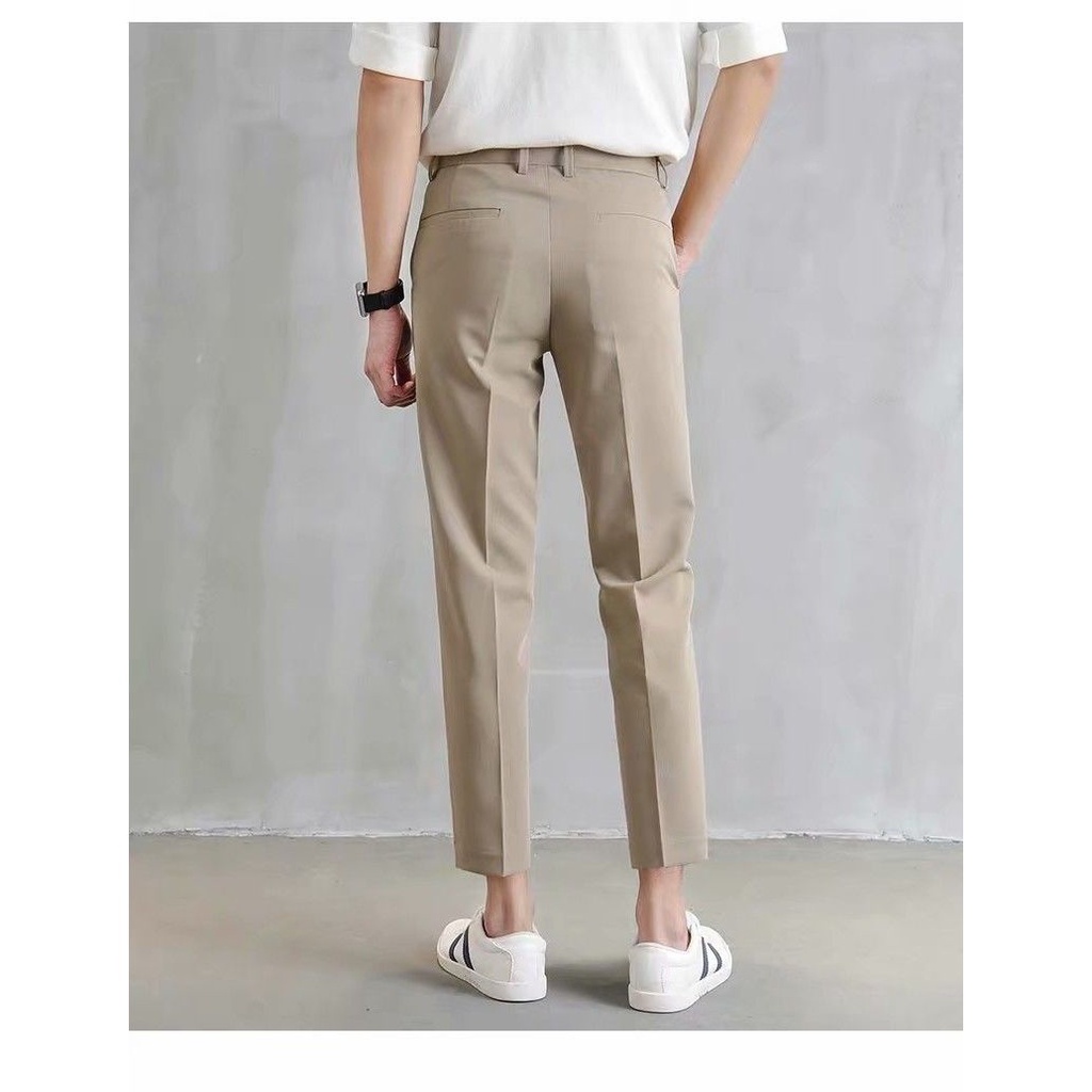 Hot Boys Japanese fashion pants trend new casual all-match pants literary cropped pants simple youth Harajuku Ins popular pants men's and women's dress pants