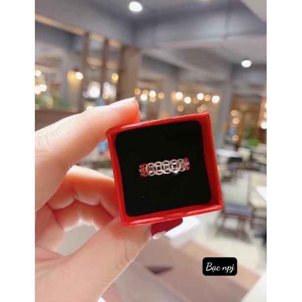 Nhẫn Kim Tiền trơn BNP bạc ta , đơn giản dễ đeo
