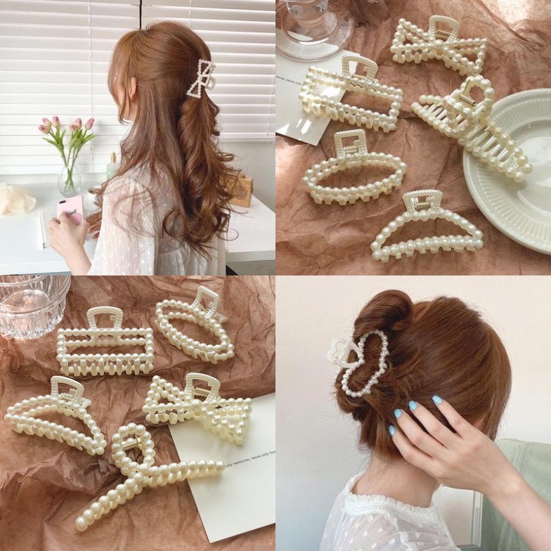 Kẹp Tóc Đính Ngọc Trai Nhân Tạo Phong Cách Hàn Quốc Cho Nữ