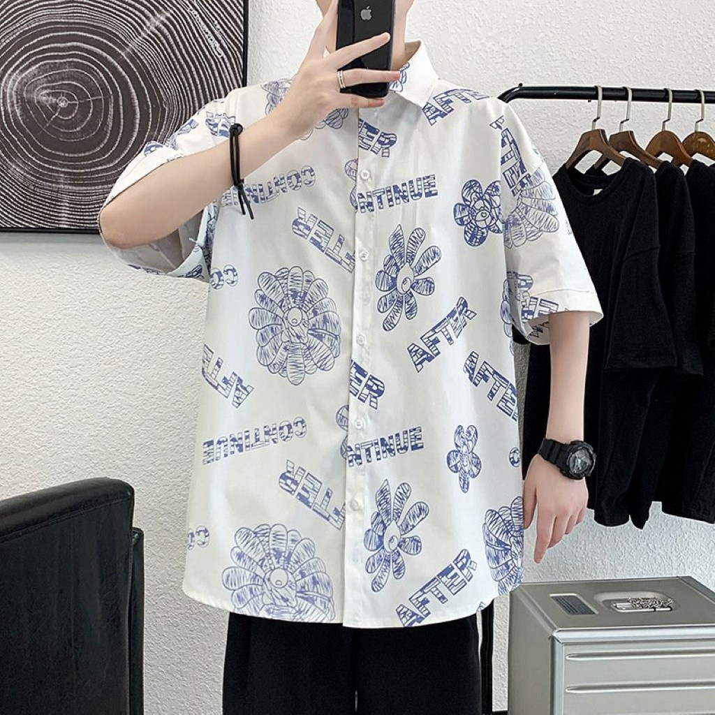 Áo sơ mi tay ngắn from rộng unisex nam nữ , sơ mi nam nữ vải voan lụa mịn mát free size 40kg - 70kg
