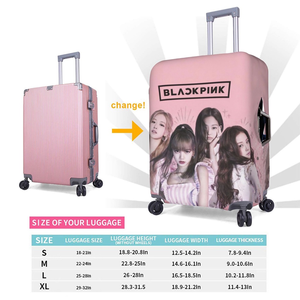 Vỏ Bọc Vali Hành Lý 18-32 Inch In Hình Nhóm Nhạc BLACKPINK