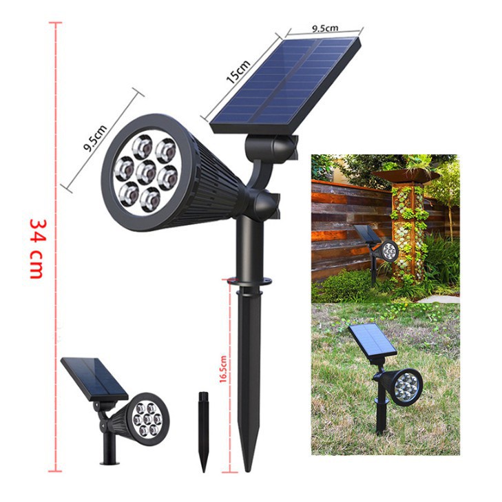 Đèn LED Sân Vườn 7 Bóng Sử Dụng Năng Lượng Mặt Trời Chống Thấm Nước