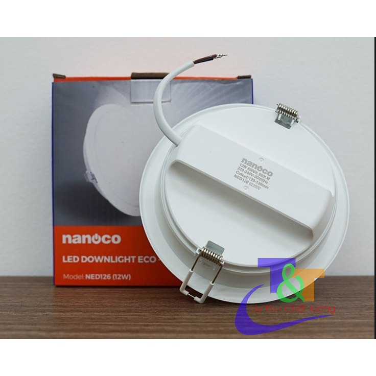 Đèn led âm trần Nanoco 12W NED126 Eco Series -Kích thước khoét lỗ  Ø120mm/H: 45mm