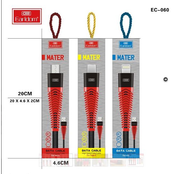 [[Hàng chính hãng]]❌❌ Cáp sạc EC 060 chất lượng cao độ dài 1m. Chống lại được áp suất cao, chống gãy gập