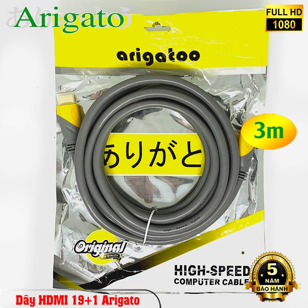Cáp Hdmi Arigato 3M Lõi Đồng Hdtv 4K*2K  - Dây Hdmi To Hdmi Tròn Chuẩn Full Hd 1080P