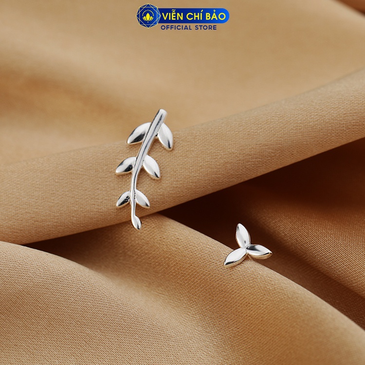 Bông tai bạc nữ cành lá chất liệu bạc 925 thời trang phụ kiện trang sức nữ Viễn Chí Bảo E026