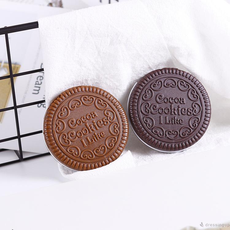 [Hàng mới về] Gương trang điểm và lược mini dáng tròn hình bánh quy xinh xắn