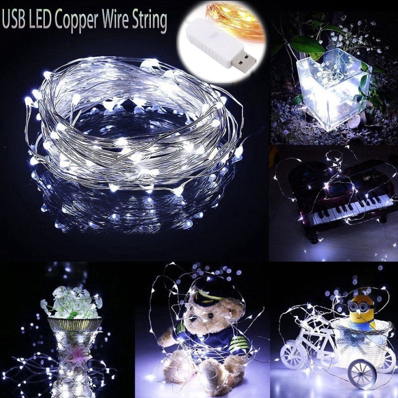 5m / 10m dây đèn LED USB trang trí giáng sinh chống nước