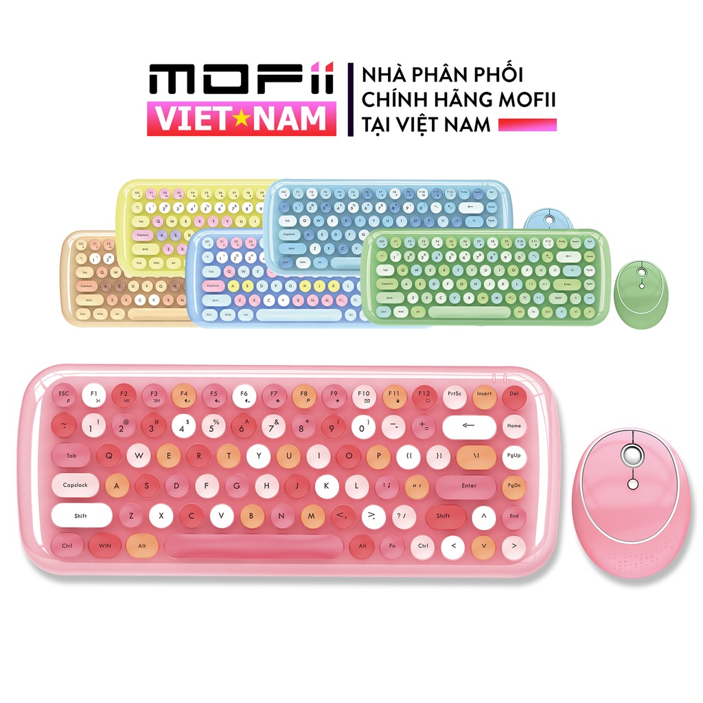 Mã BMLT300 giảm đến 300K COMBO Bàn Phím và Chuột Không Dây MOFII CANDY