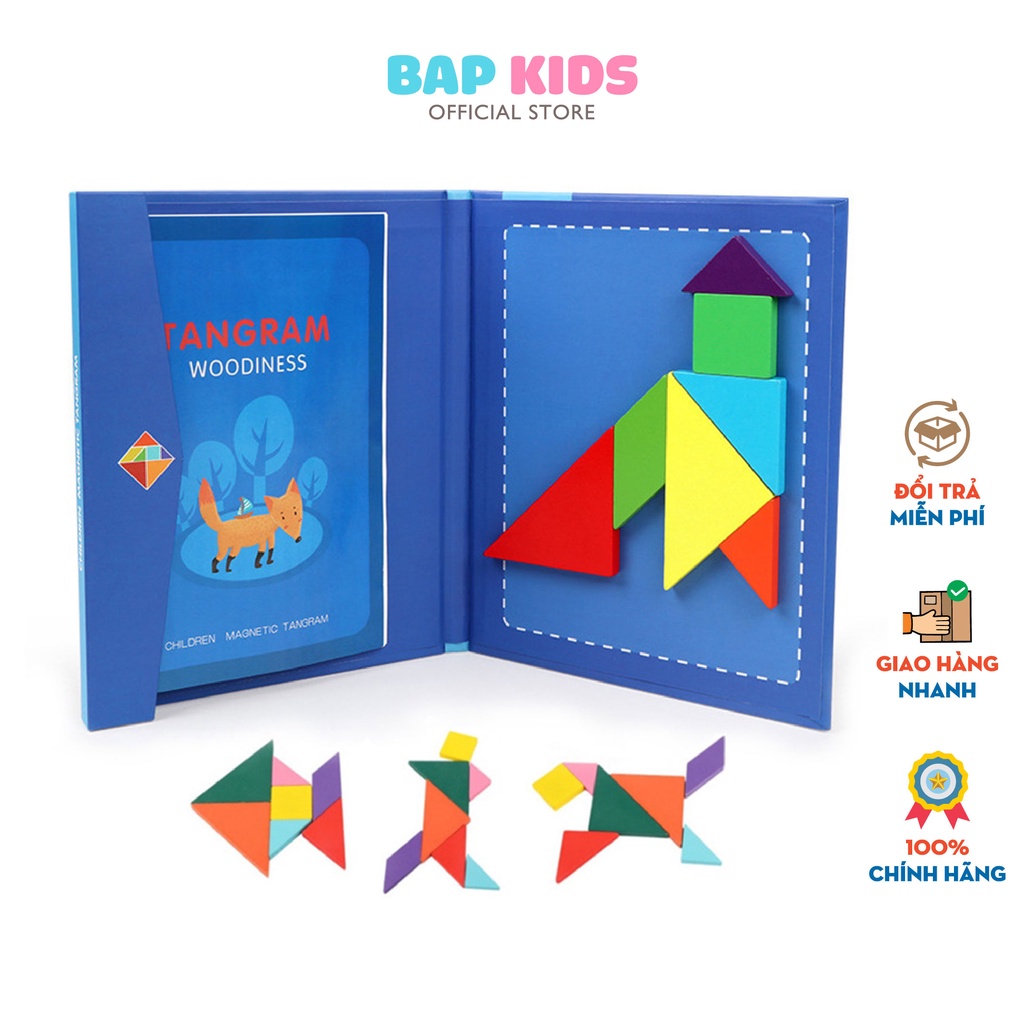 Đồ Chơi BAPKIDS Ghép Hình Tangram Bằng Gỗ Sáng Tạo Phát Triển Tư Duy