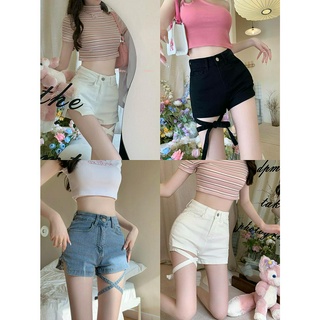 Quần Short Denim Lưng Cao Cột Dây 51479