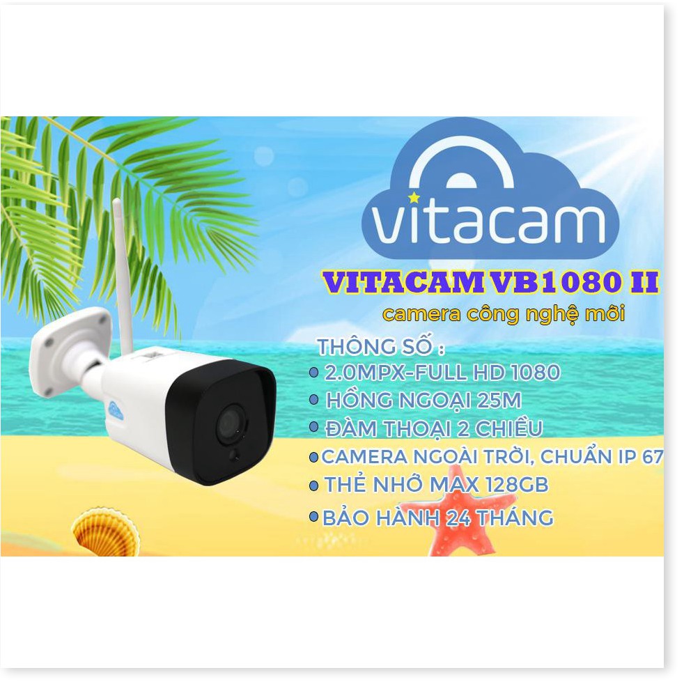 [HÀNG MỚI VỀ] Camera Vitacam 1080 II Camera wifi ngoài trời thông minh, Thiết kế sang trọng bằng vỏ nhôm cao cấp,  Full