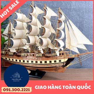 Mô hình thuyền gỗ thuyền trang trí tàu chở hàng FRANCE- Cao Cấp Dài 79cm  Gỗ Còng Đỏ