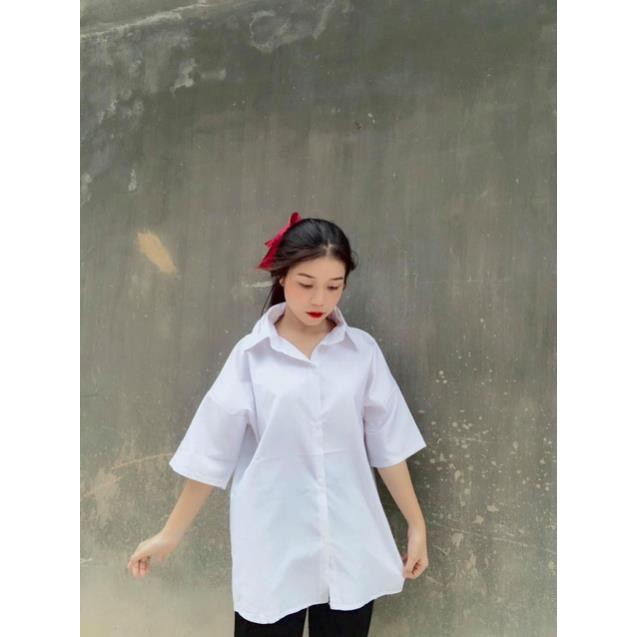 Sơ mi trắng trơn cộc tay