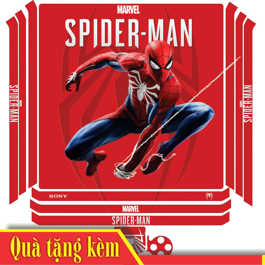 Skin ps3 và ps4 Spider man miếng dán trang trí bảo vệ máy game điện thử