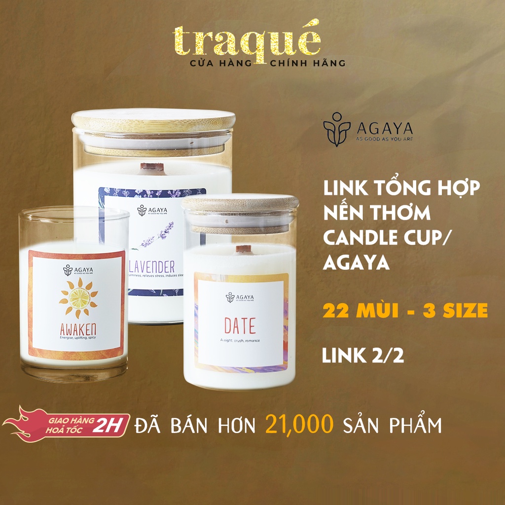 [New] Nến thơm tinh dầu cao cấp không khói an toàn Candle Cup / Agaya