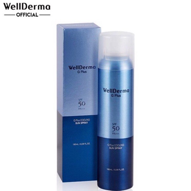 Xịt chống nắng Wellderma G Plus Cooling Sun Spray SPF 50Pa+++