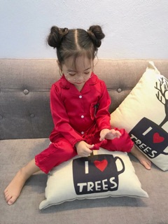 Bộ Lụa Pijama lụa xinh yêu cho bé gái