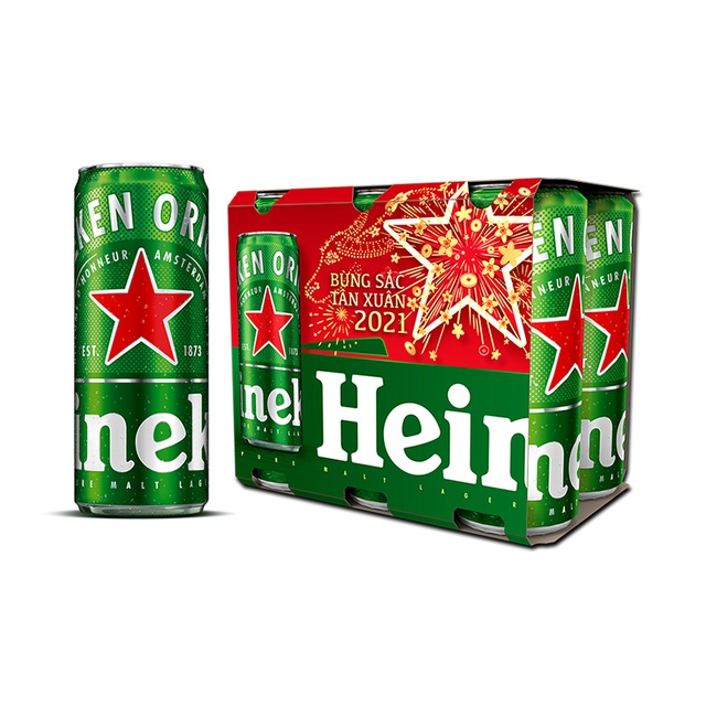 [Mã GRO1HNK1 giảm 8% đơn 250K] Thùng bia Heineken 6 lon cao sleek 330ml/lon