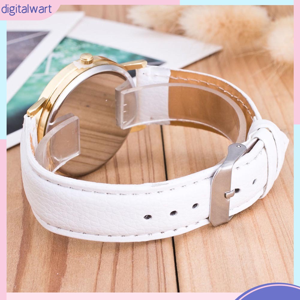 Đồng Hồ Geneva Dây Giả Da Thời Trang Cho Nữ