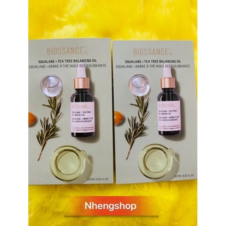 Dầu dưỡng hữu cơ cho da mụn Biossance Squalane + Tea Tree Balance Oil
