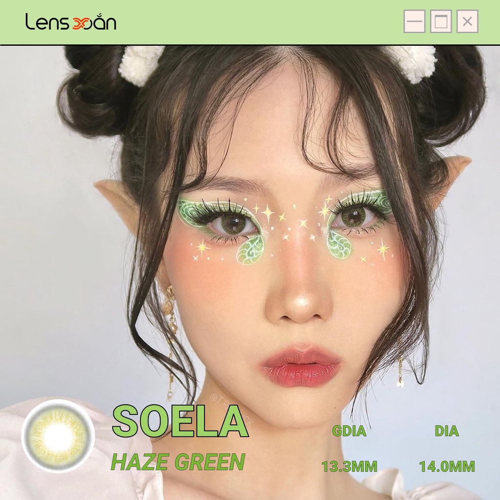 KÍNH ÁP TRÒNG SOELA EYE HAZE GREEN CỦA ISHA : Lens xanh khói tự nhiên  | Lens Xoắn (GIÁ 1 CHIẾC, ĐỌC LƯU Ý KHI ĐẶT)