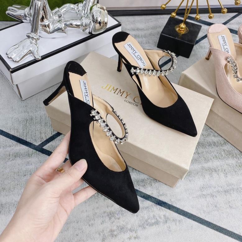 Guốc JimmyChoo 2 Màu Đen Kem Full Size 35-39