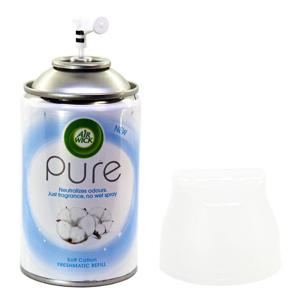 Bình xịt tinh dầu Air Wick Soft Cotton 250ml QT06518 - hương hoa bông, bình phun tinh dầu cao cấp, thơm phòng, khử mùi