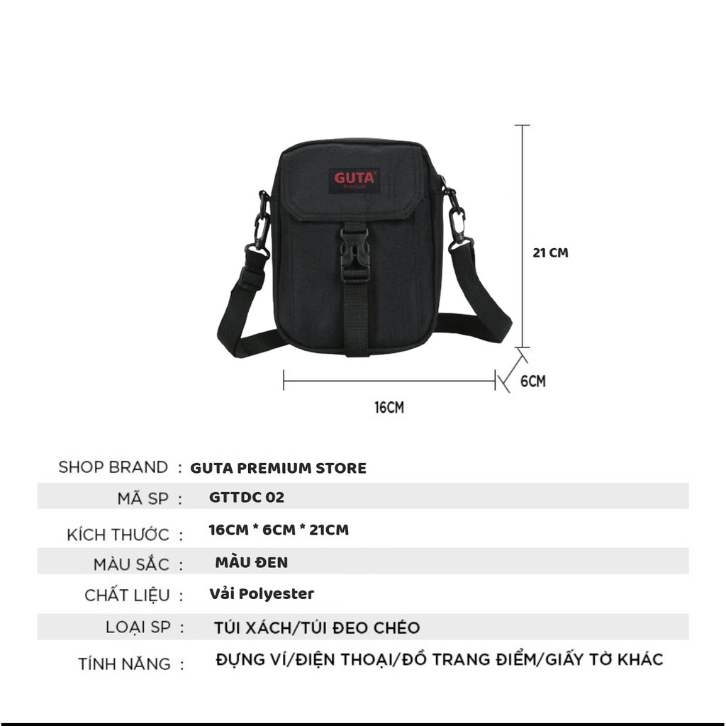 Túi Đeo Chéo Nam Nữ Minibag GUTA Thời Trang Unisex Cá Tính Chống Nước Cực Đỉnh | BigBuy360 - bigbuy360.vn