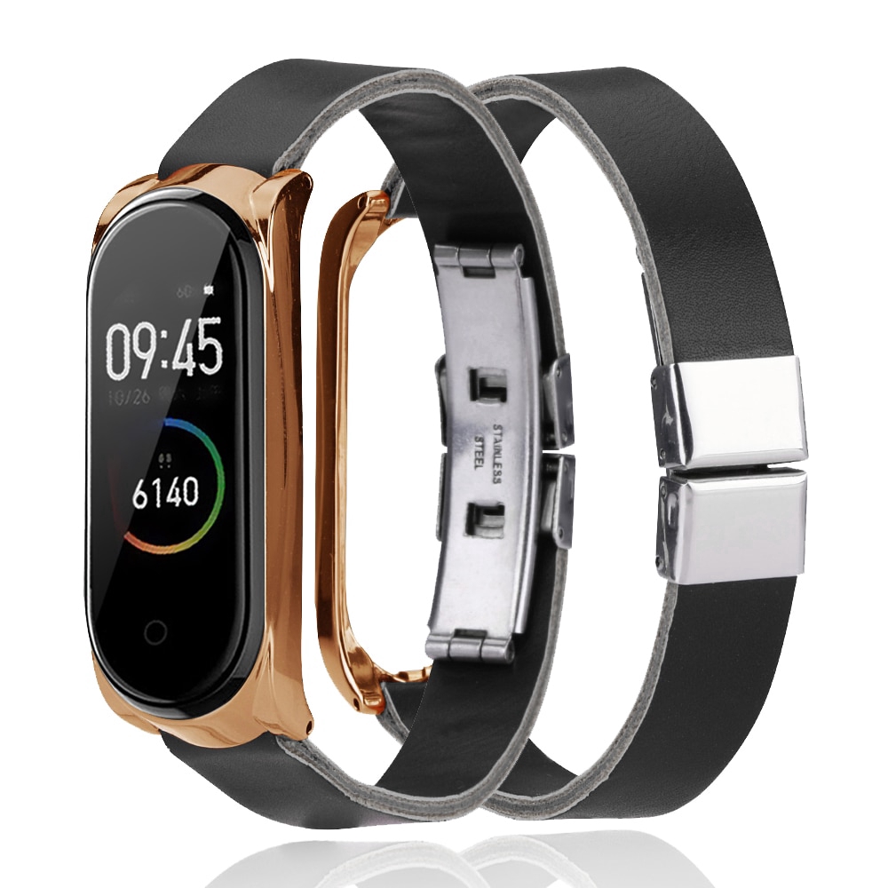 Dây Đeo Da Phong Cách Retro Cho Đồng Hồ Thông Minh XiaoMi Mi Band 4 5 6 7