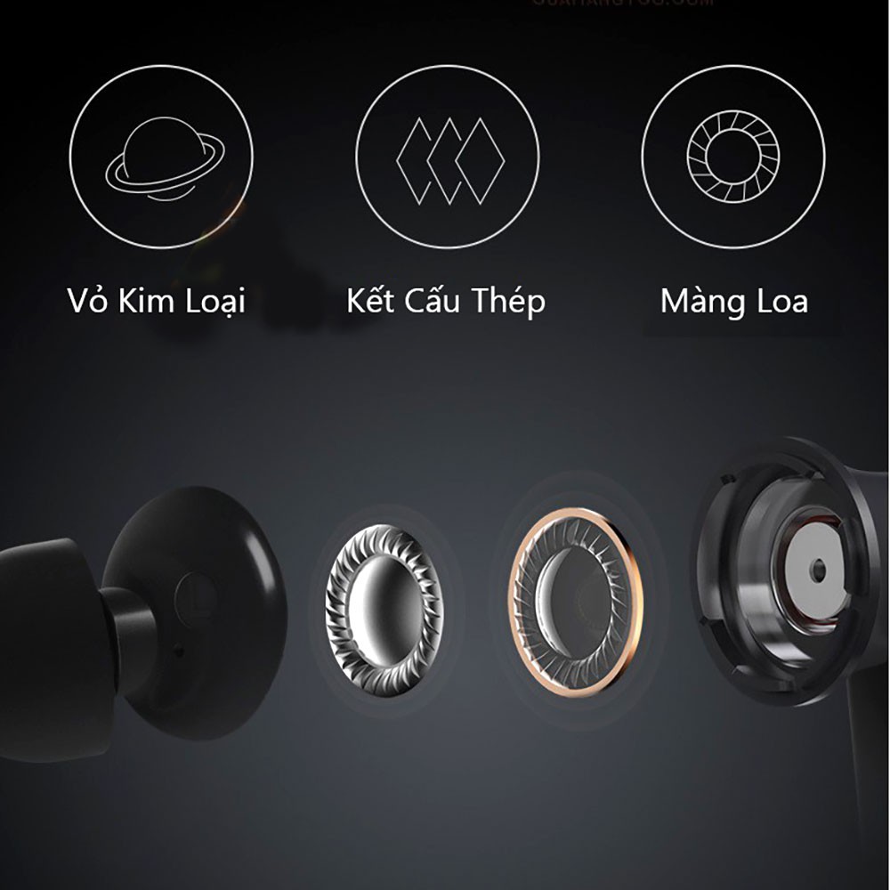 Tai nghe xiaomi piston lite 2017 black dây 1.1m có jack 3.5mm có mic vỏ nhôm nguyên khối màu ngẫu nhiên - BH 1 tháng