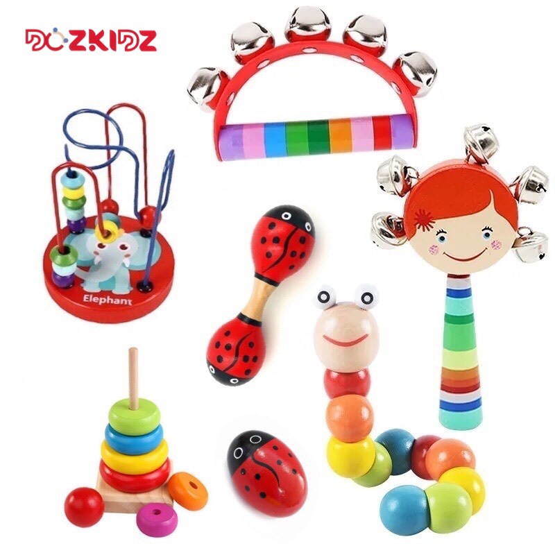 CÁC SET 7 MÓN - Đồ chơi gỗ thông minh phát triên toàn diện kỹ năng cho trẻ từ 0-3 tuổi - DOZKIDZ