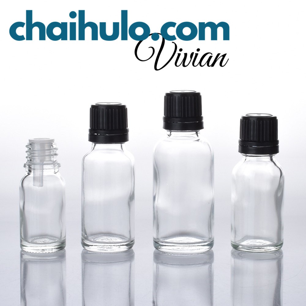 Chai Thủy Tinh, Lọ Đựng Tinh Dầu Serum Thân Trong Nắp Vặn Nhựa Nhỏ Giọt 5ml 10ml 20ml 30ml 50ml 100ml