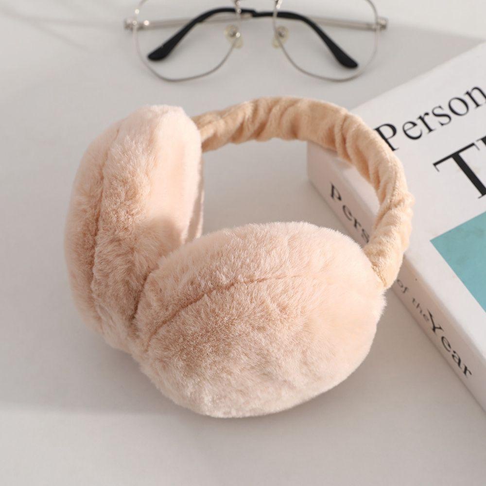 Chụp Tai Giữ Ấm Dày Dặn Màu Sắc Đơn Giản Gấp Gọn Tiện Dụng Cho Nữ
