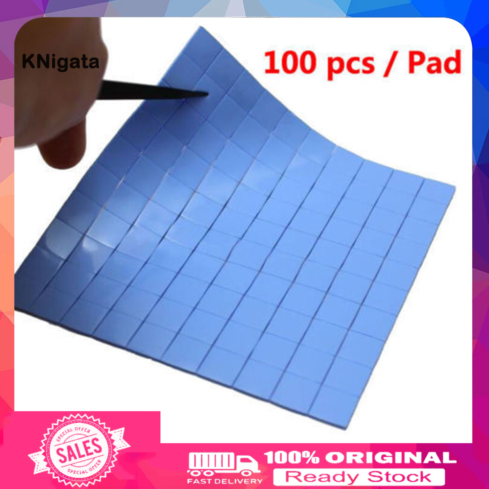 {HAM} 100Pcs 10x10x0.5mm Heatsink Silicone Thermal Conductive Pad for GPU VGA IC