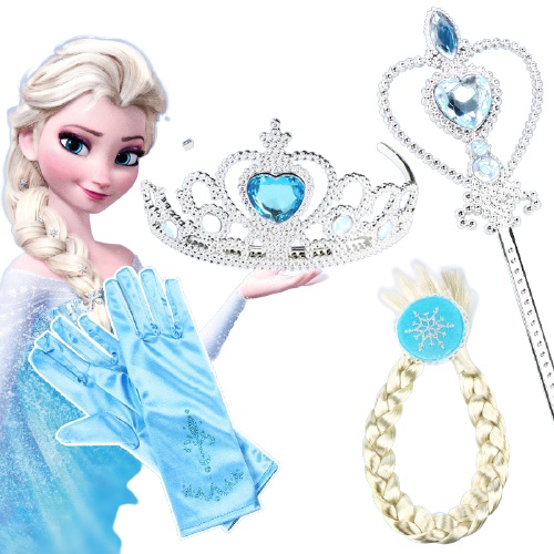 [Công chúa Elsa] Bộ 2 món Phụ kiện hóa trang ELSA cho bé (VƯƠNG MIỆNG+GẬY THẦN)