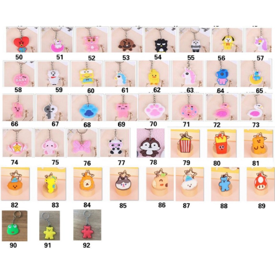 DISNEY Set 100 Móc Khóa Nhân Vật BT21 Dễ Thương