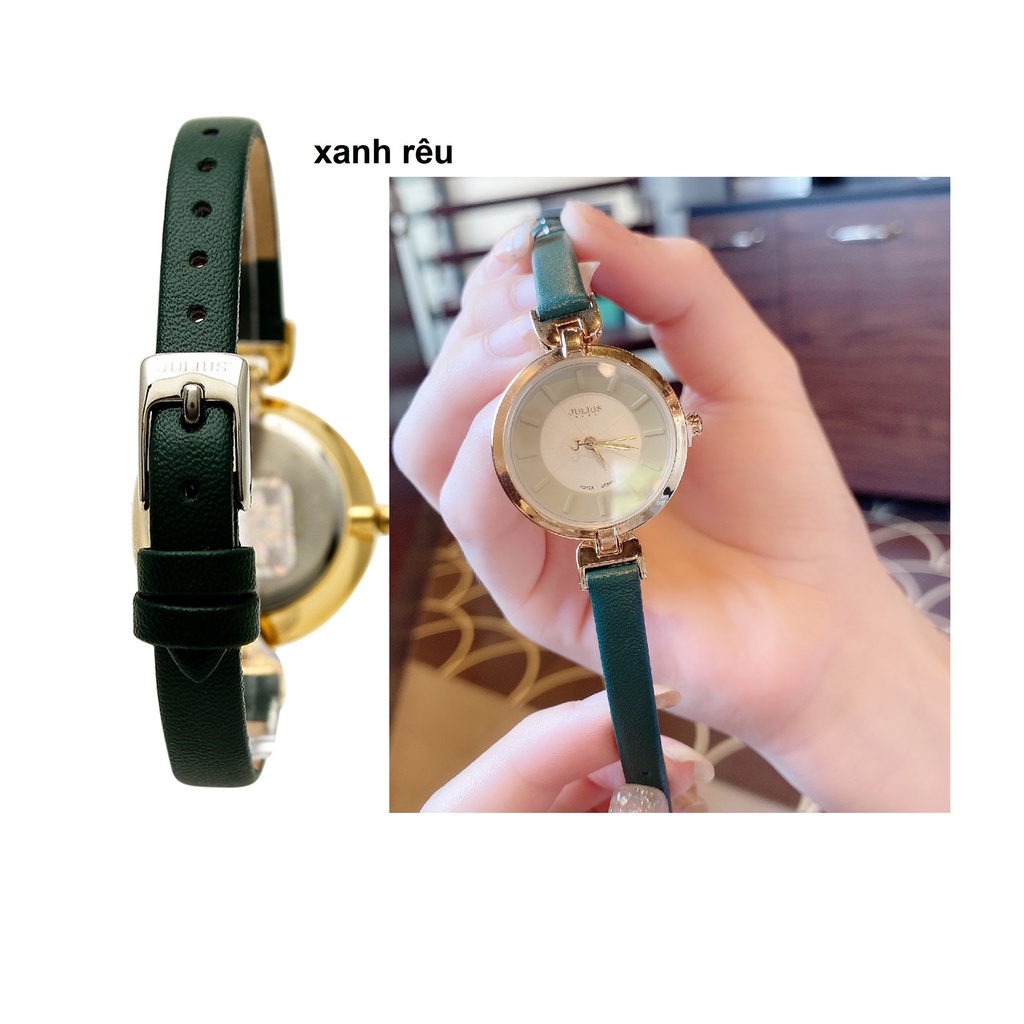 Dây da đồng hồ nữ Size 8 Julius chính hãng (8mm, 0.8cm) Nhiều màu