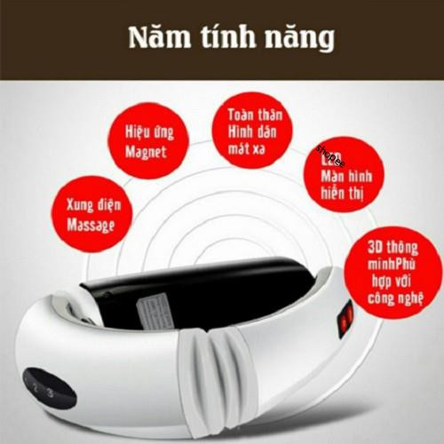 Máy Neck Massage trị liệu đau cổ vai gáy có 6 cấp độ rung - giúp giảm đau - thư giãn 1 đổi 1 trong 6 tháng ( BH 6T )