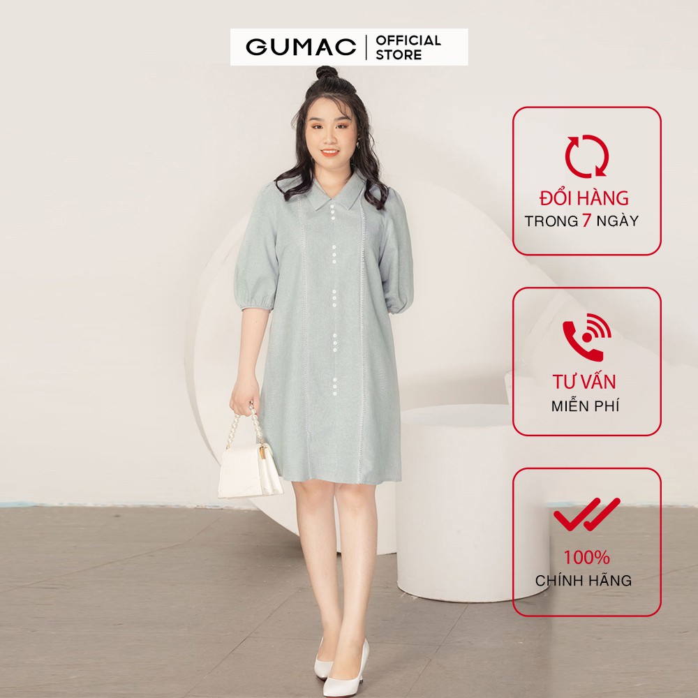 [Mã WABRGULUV giảm tới 100K đơn 249K] Đầm nữ oversize đăng ten GUMAC DA962