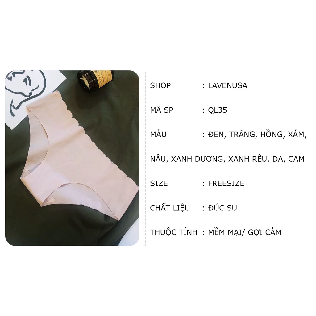 Quần lót nữ thun lạnh đúc su kháng khuẩn không viền cao cấp LAVENUSA QL35