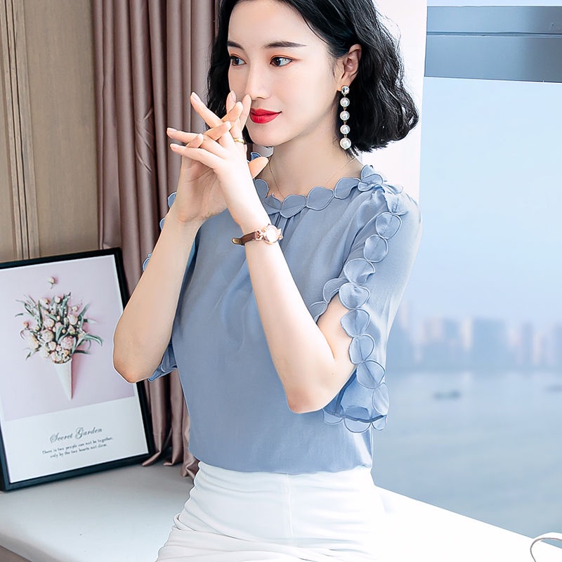 Áo Sơ Mi Voan Ngắn Tay Thời Trang Mùa Hè Dành Cho Nữ