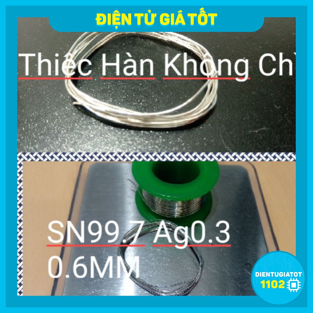 Thiếc Hàn Không Chì Có Bạc 0.6MM SN99.7 Ag0.3  (1 Mét)