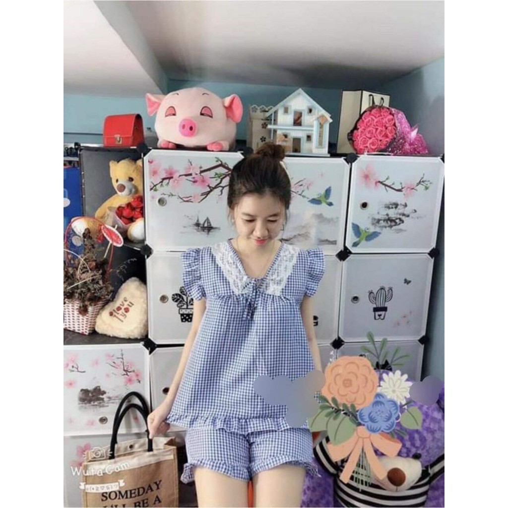 [Mã WABOOM giảm 15% đơn 99k] Sét bộ đùi kẻ phối bèo dưới 57kg [ Ảnh và video ] | BigBuy360 - bigbuy360.vn