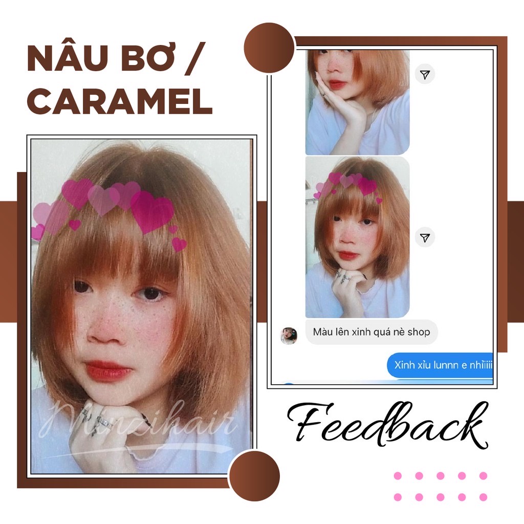 Thuốc Nhuộm Tóc Màu Nâu Caramel / Nâu Bơ | MINZIHAIR HN