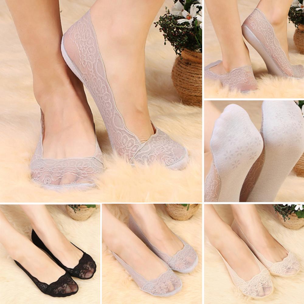 Women Ladies Invisible Lace Cotton Low Cut Socks | WebRaoVat - webraovat.net.vn