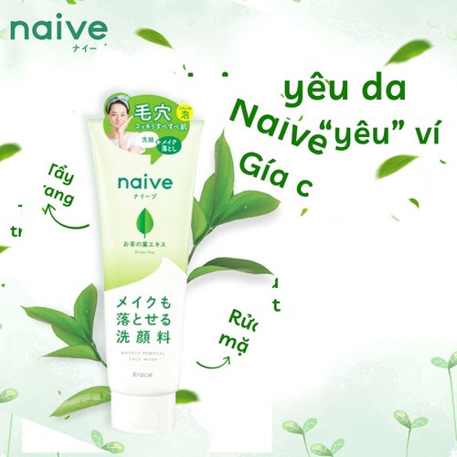 Sữa Rửa Mặt Kèm Tẩy Trang Naive Cracie 143g Nội Địa Nhật