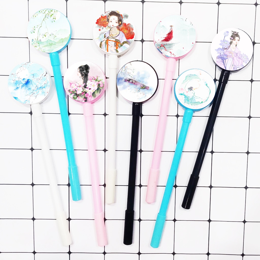 bút tròn cổ trang BTI42 Bút lúc lắc cute dễ thương hoạt hình idol thần tượng