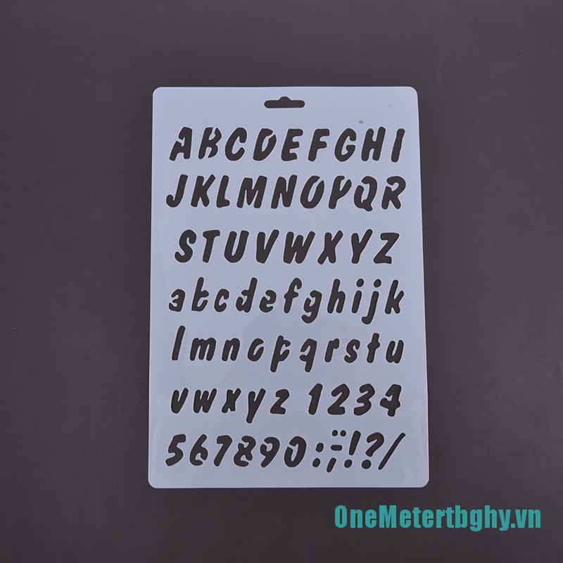 OneMetertbghy❀❀4Pcs English Letters DIY Layering Stencils Painting Scrapbook Coloring Embossing